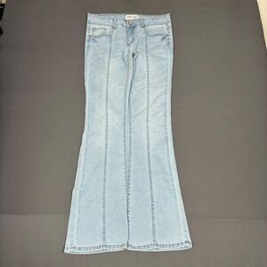 Gogo Jeans Women's Light Wash High Rise Vertical Seam Flared Jeans Size 30x30